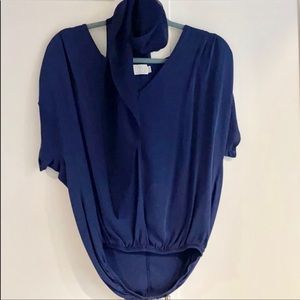 Navy Blue blouse with sash